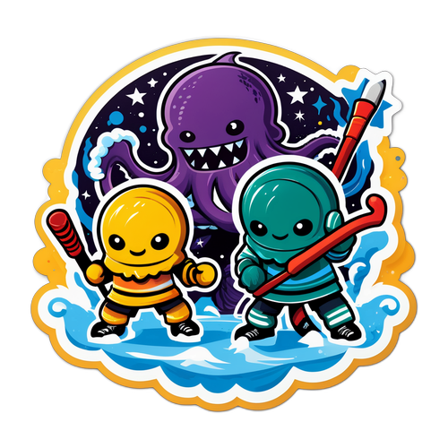 Kraken vs. Stars Ice Hockey Clash Sticker