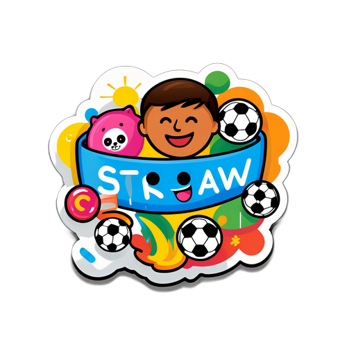 Sticker yenye Neno 'Straw'