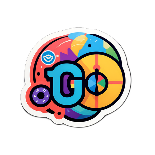 カジュアルなポップステッカー featuring GEOロゴ