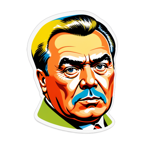 Иконка Леонида Брежнева в стиле поп-арт