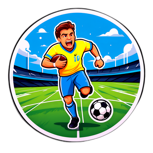 สติกเกอร์แสดงอารมณ์ที่น่าทึ่งบนสนามฟุตบอล