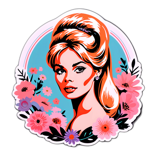 Chic retro nálepka Brigitte Bardot