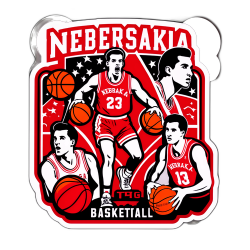 Nebraska Basketball Nostalgia Sticker