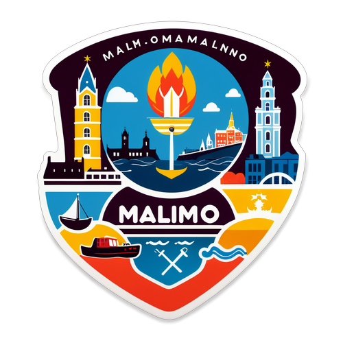 Hình ảnh vui nhộn và đầy màu sắc của logo Malmo FF
