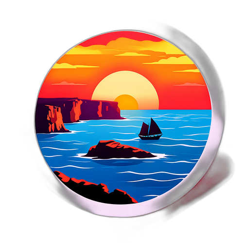 Solnedgång över maltesiska klippor