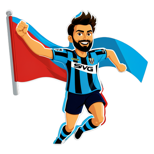 Penggemar Klub Balap dengan Bendera