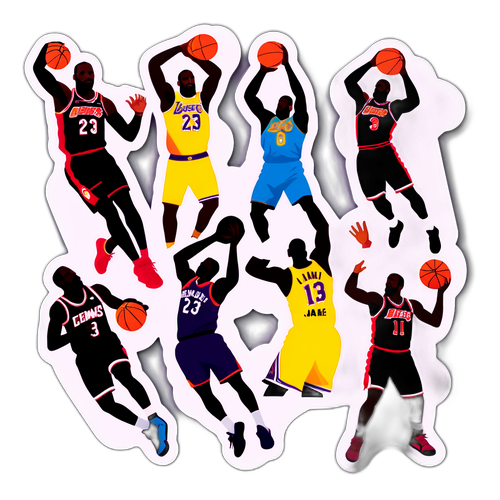 Serie di Adesivi Dinamici di Basket
