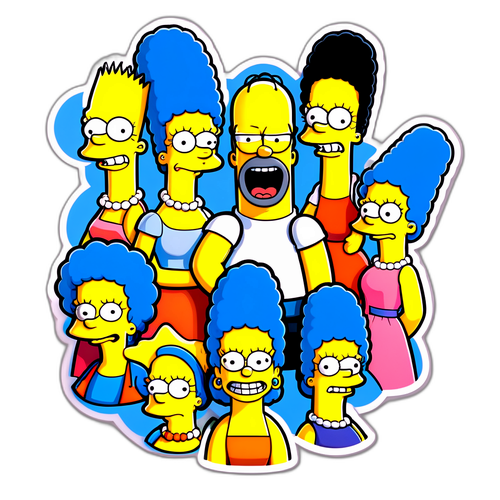 Sticker Nostalgico di Famiglia Simpson