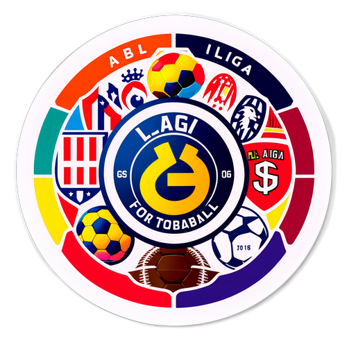 Sticker với hình ảnh quả bóng cùng các đội bóng nổi tiếng La Liga với slogan 'Đam mê bóng đá'