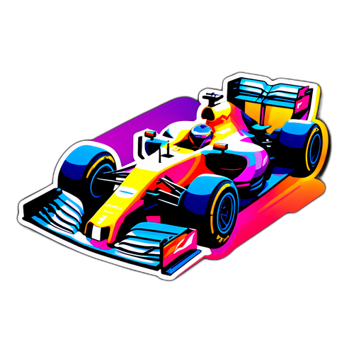 Stylisierter Formel 1 Rennwagen mit aktuellen F1-Standings