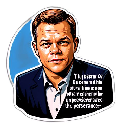 Motywacyjny naklejka z Matt Damonem z Oscarem