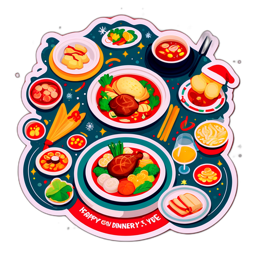 新年團圓晚餐貼紙