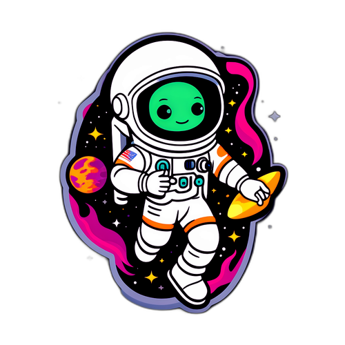 太空冒險家與外星生物