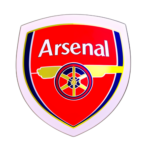 아스널 팀 색상이 크리스탈처럼 빛나는 스티커
