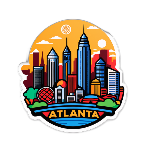 Stiker Seni Skyline Atlanta