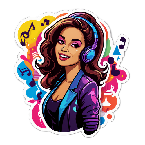 Adesivo a tema musicale per Noemi Cantante