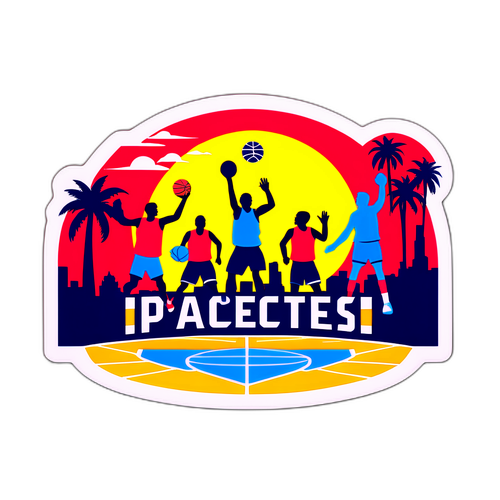 Vibrant na Sticker ng Basketball Court