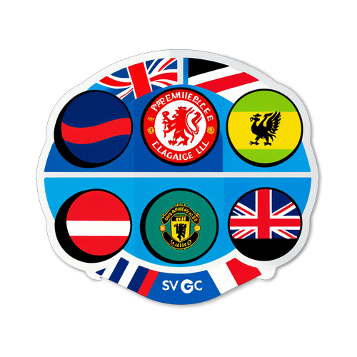 Excitement of Premier League Round Sticker