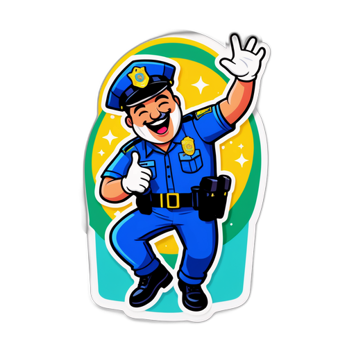 Stiker Lucu Penjaga Keamanan Menari