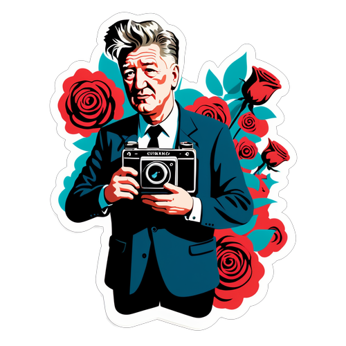 Karikatur Unik David Lynch dengan Kamera Vintage