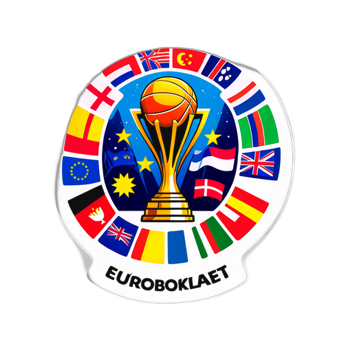ユーロバスケットトロフィーと国旗のデザイン