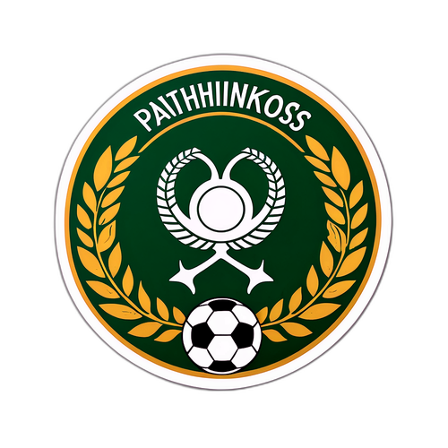 Design pro samolepku Panathinaikos s tradičními prvky řecké kultury a fotbalového ducha