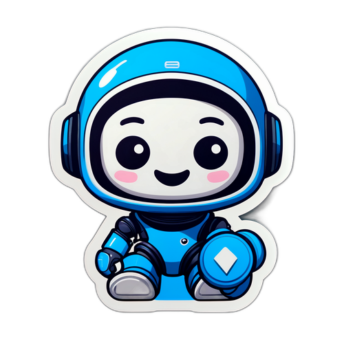 Sticker Futuristik Grok 4 Sebagai Pembantu AI Mesra
