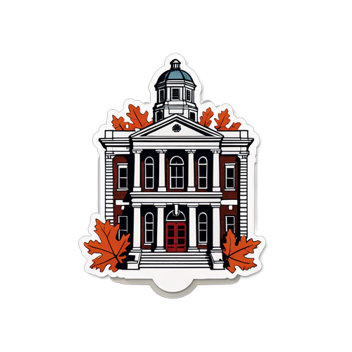 Sticker mit einem alten Harvard-Gebäude