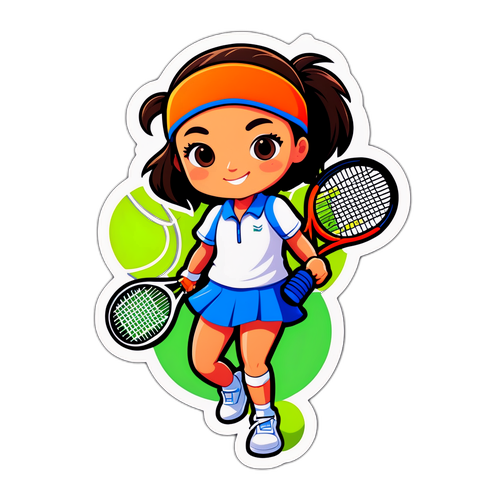 Adorableng Sticker ng Tenista