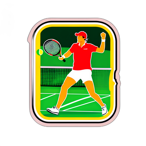 Adesivo Sportivo di un Match di Tennis