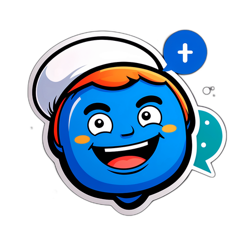 Autocollant de Bublik souriant avec des bulles de dialogue humoristiques