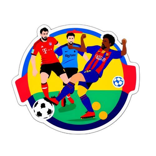 Stiker Pertandingan Dramatis antara Barcelona dan Bayern