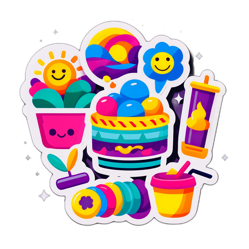 Fargerik Ukedag Sticker