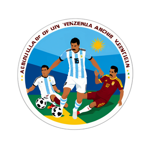 アルゼンチンとベネズエラの試合シーンをリアルに再現したステッカー