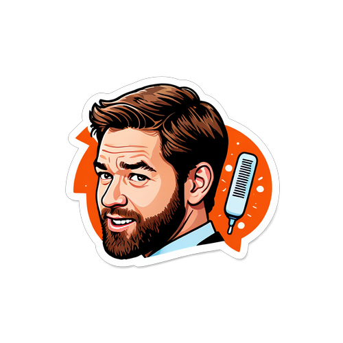 Adesivo Moderno de John Krasinski: Humor e Carisma em Ícones