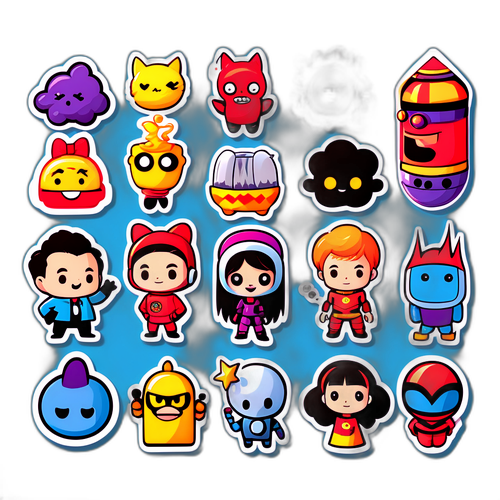 AI 테마의 재치 있는 캐릭터 스티커