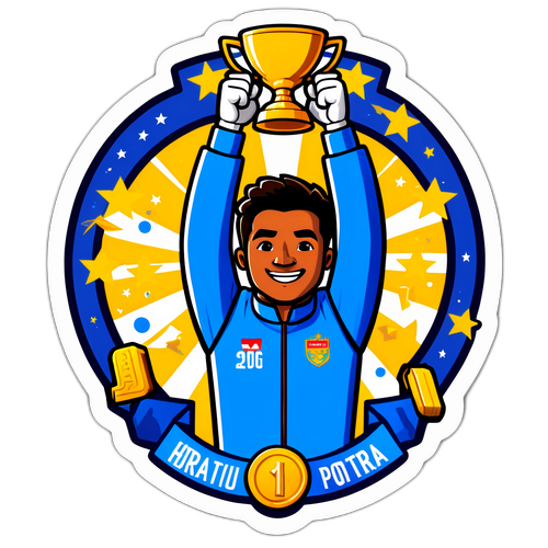 Horatiu Potra sărbătorind o victorie sportivă