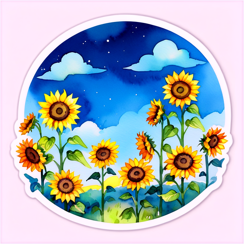 Unlock Your Sunshine: The Magical Watercolor Sunflower Field That Will Brighten Your Day!