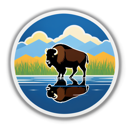 Rolig Manitoba klistremerke med bison