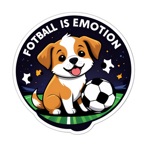 Chó con dễ thương và trái bóng đá