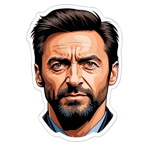 Elegant sticker af Hugh Jackman