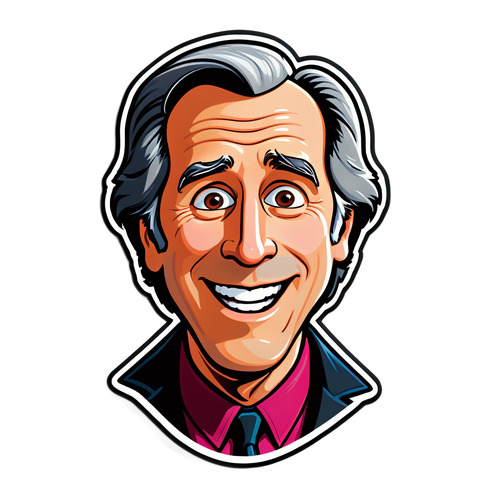 Whimsical Henry Winkler Expressions Sticker