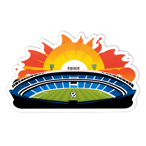 Arte Minimalista do Pôr do Sol sobre o Estádio do Dragão