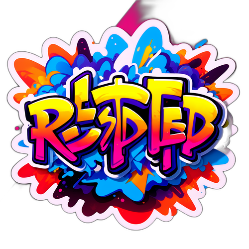 Adesivo 'Registrado' em Estilo Graffiti