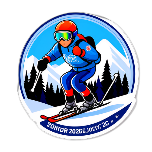 Autocol cu motto-ul Jocurilor Olimpice de Iarnă 2026