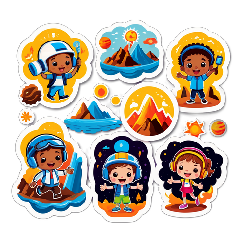 बच्चों के लिए मजेदार और शैक्षिक स्टीकर सेट