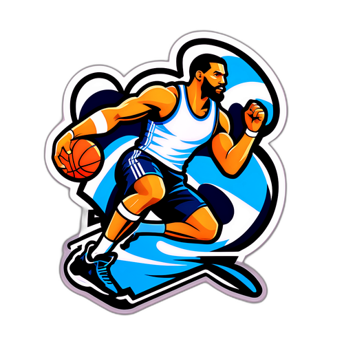 ダイナミックなスポーツスタイルのステッカー