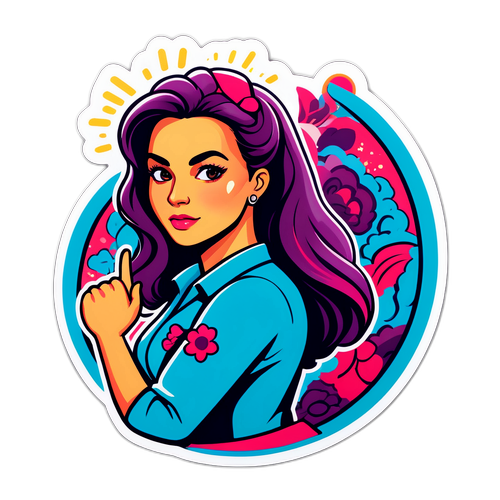 Sticker thể hiện sức mạnh của phụ nữ và sự tiến bộ trong xã hội