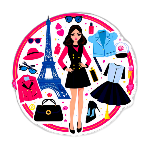 Mode sticker geïnspireerd door Emily in Paris