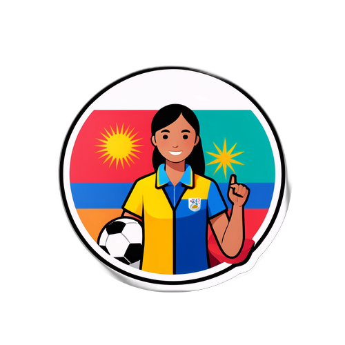 女性运动员投票亚运会主题贴纸